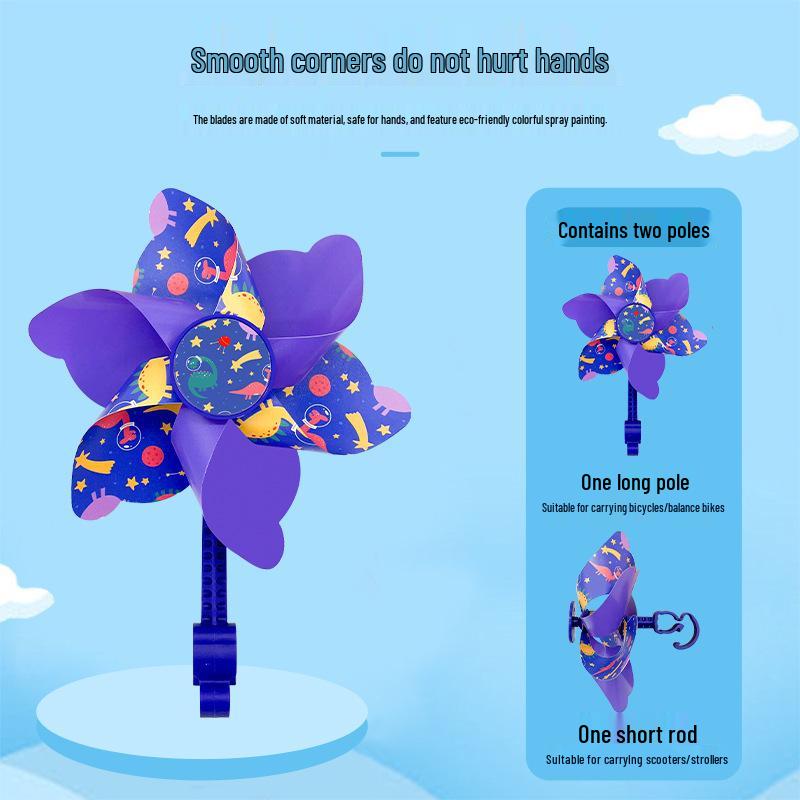 Seven-Color Rotating Pinwheel Pendant for Children's Bike or Stroller
