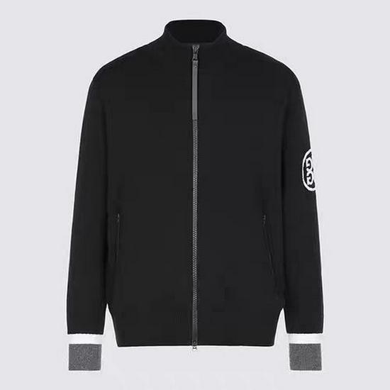 

Men s Windproof Knit Stand Collar Jacket - Warm Long Sleeve for Autumn/Winter Golf Extra Large чорний