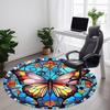 1pc Butterfly StainedGlass Office Round Area Rug, Under Office Chairs Bedroom Living Room Home Decor, Room Deco