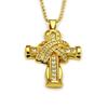 Men's Diamond-Studded 3D Cross Pendant Necklace - European & American Hip-Hop Style