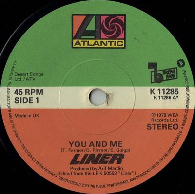 7inch Record LINER - You And Me K11285 Atlantic, Break 1979 UK Soul/Funk Used