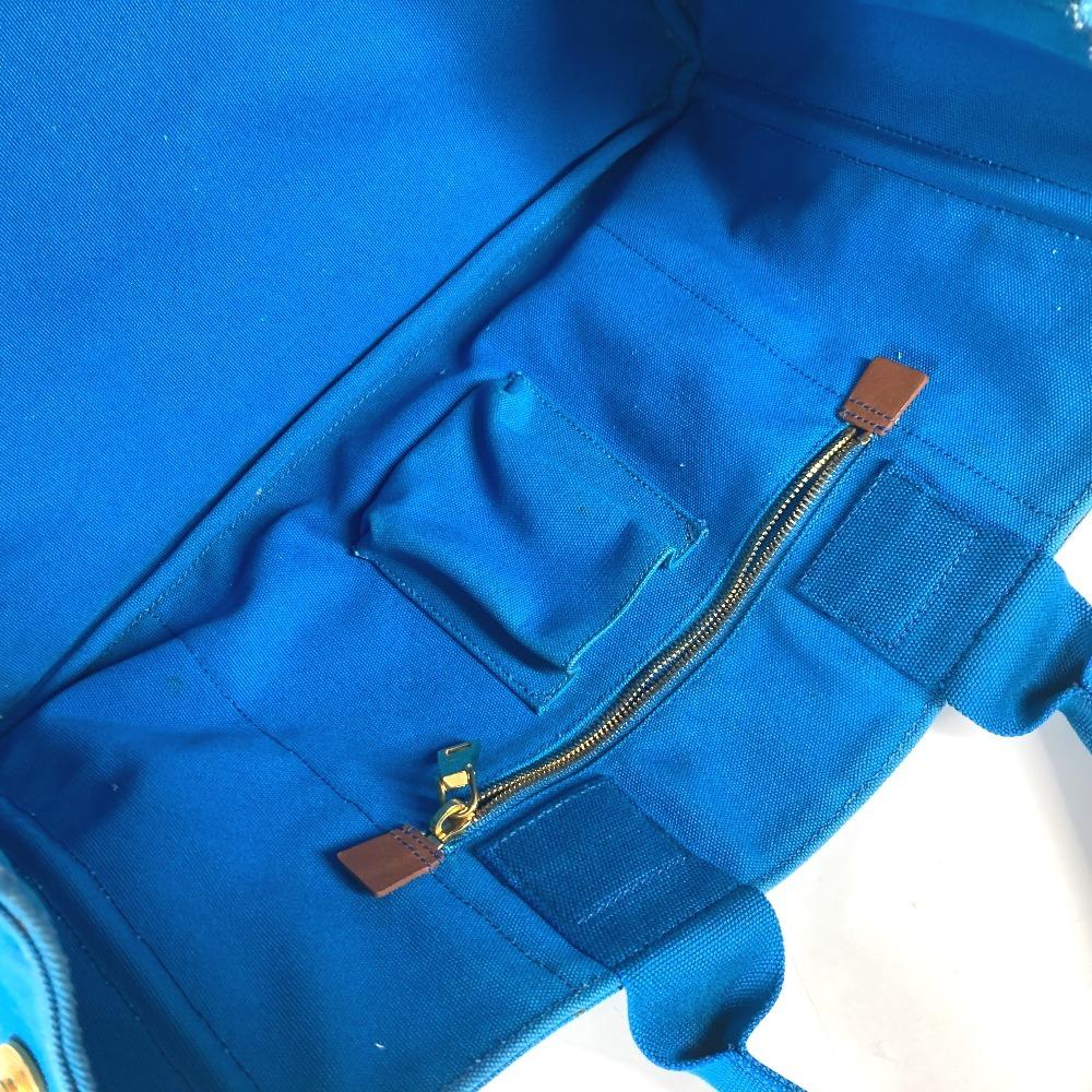 PRADA Canapa logo Bag Shoulder Bag Tote Bag Canvas blue/White