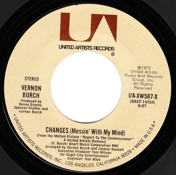 

Пластинка 7 дюймов VERNON BURCH Changes Messin With My Mind UAXW587X UNITED ARTISTS 1975 США SoulFunk Б/у
