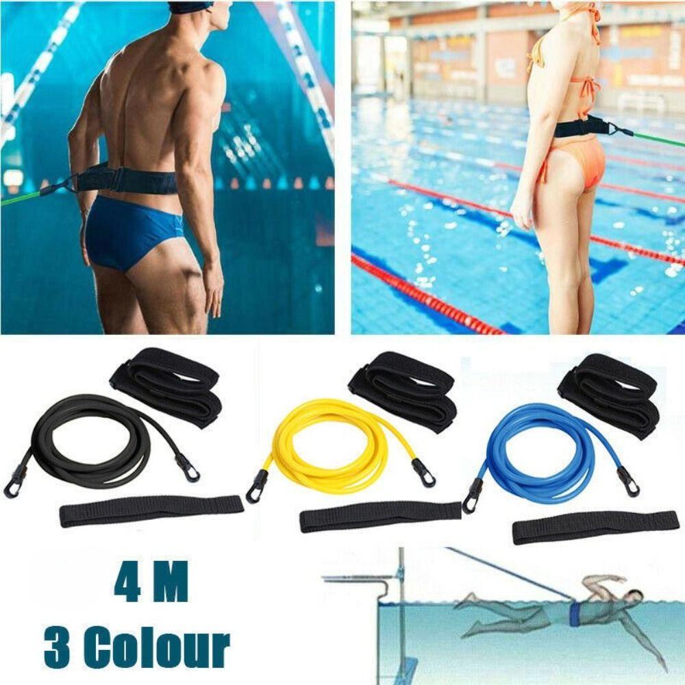 Latex Tubes Swimming Pool Exerciser Elastic Swim Training Resistance Belt
