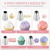 5PCS Seamless Icing Tips 5 Shape Piping Nozzles Premium Frosting Tips  Birthday Cake Party
