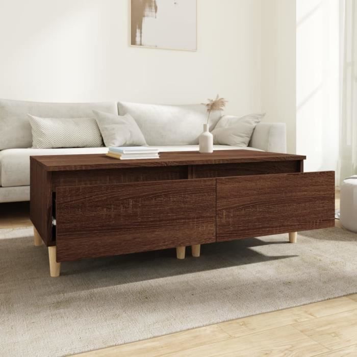 819515 vidaXL Tables d'appoint 2 pcs Chêne marron 50x46x35 cm Bois ingénierie