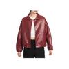 Jaqueta Simples de Cor Sólida Confortável Oversized Coach para Esportes Feminino Jaquetas Time-Vermelho IO0477-677