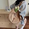 Yogodlns Women's Woven Straw Tote Bag Leather Patchwork Decor Large Capacity Casual Daily Beach Vacation Shoulder Handbag