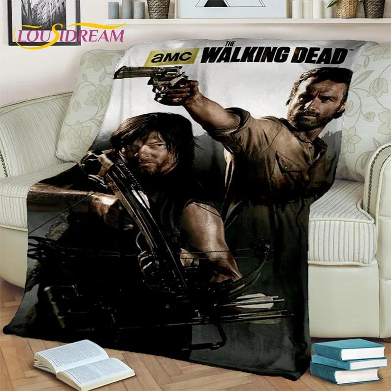 TWD The Walking Dead Rick Horror TV Blanket,Soft Throw Blanket for Home Bedroom Bed Sofa Picnic Travel Office Cover Blanket Kids