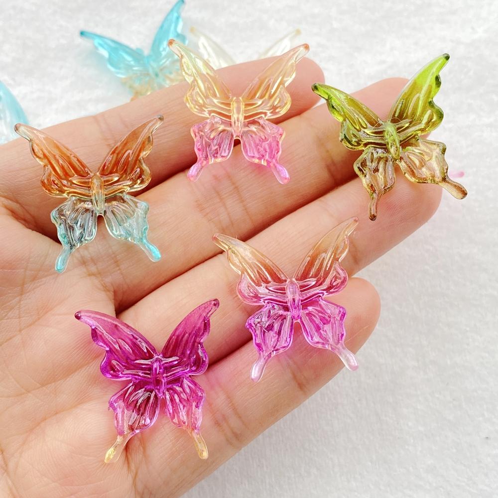10Pcs Cute Cartoon Colorful Butterflies Flatback Resin Scrapbooking Crafts Fit Phone Case Decoration DIY Hair Bows Accessories