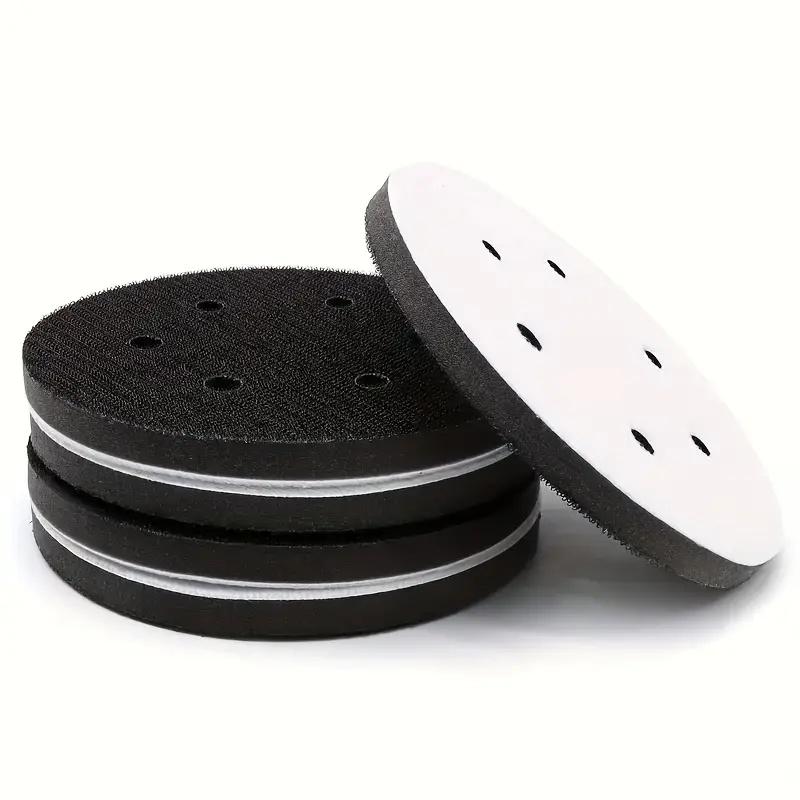 5pcs Interface Pad 6 Inch 6 Holes Hook and Loop Soft Sponge Cushion Buffer Pads for Sanding Disc 150mm Sander Pads