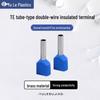 Whole Bag Double Wire Tube European Style Pin Terminal, Pre-Hollowed Purple Copper (TE0508~TE16-14)