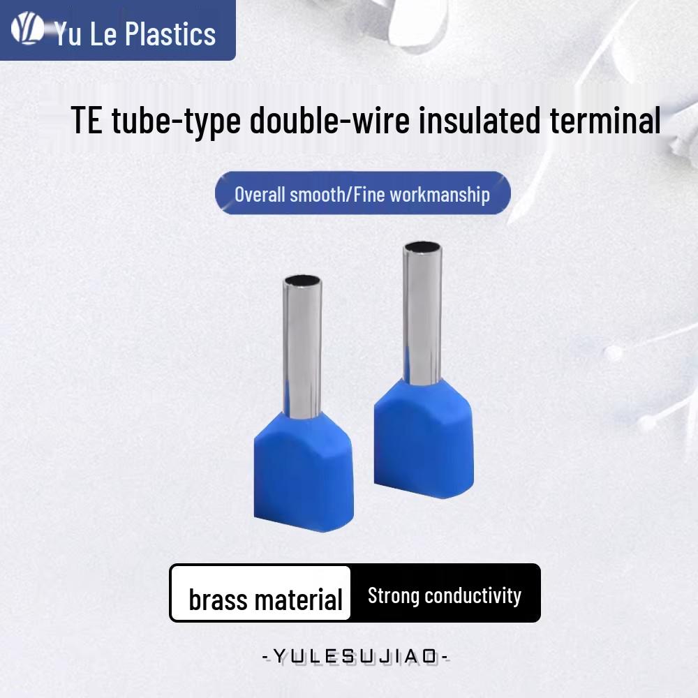Whole Bag Double Wire Tube European Style Pin Terminal, Pre-Hollowed Purple Copper (TE0508~TE16-14)