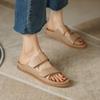 Letnie damskie buty na platformie, płaskie sandały, kapcie, buty damskie, damskie klapki, sandały, japonki, skóra naturalna