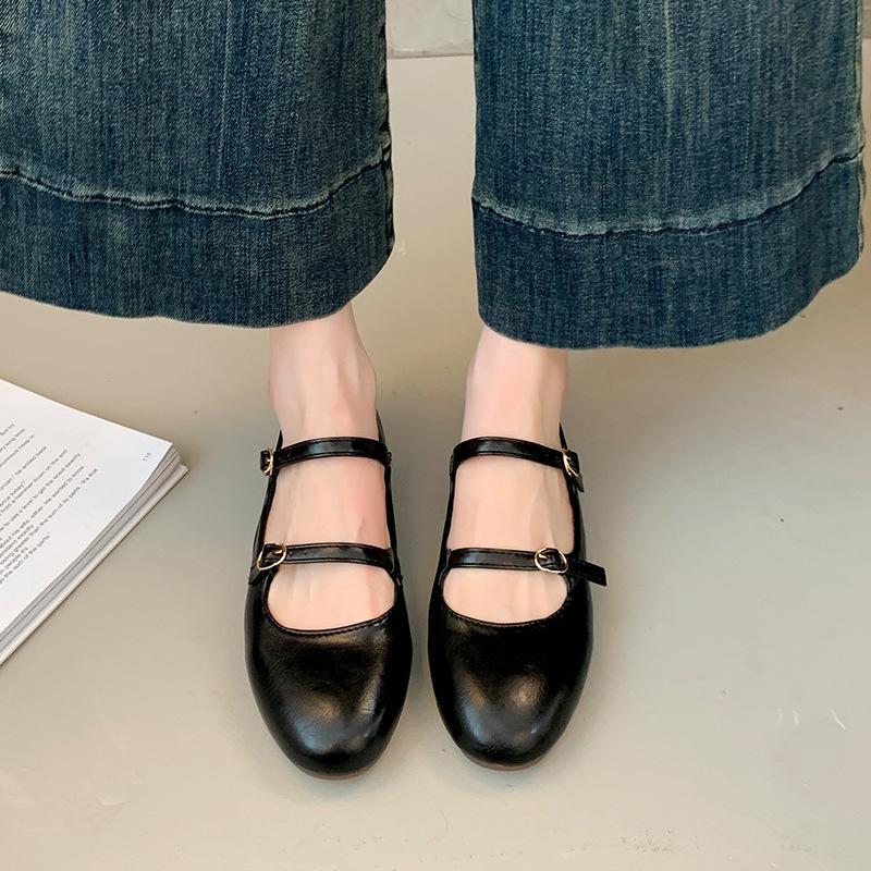 Street Style Silvery Women Mary Jane Shoes Ladies Casual Soft Sole Dress Flats Shoes Elegant Leather Ballet Shoes
