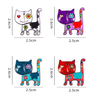 Charming Cartoon Cat Pin Brooch Cute Things Women Unisex Lovely Jewelry Animal Casual Brooches For Women'S Clothing