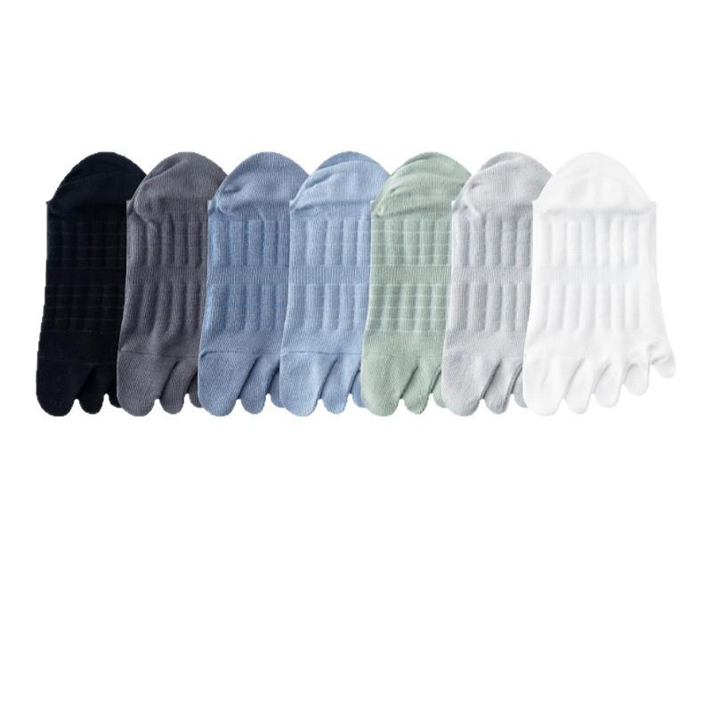 Five-fingered Men's Short Socks, Summer Thin Mesh Breathable and Anti-slip Sports Toe Boneless Men's Cotton Socks, Summer Boat Socks