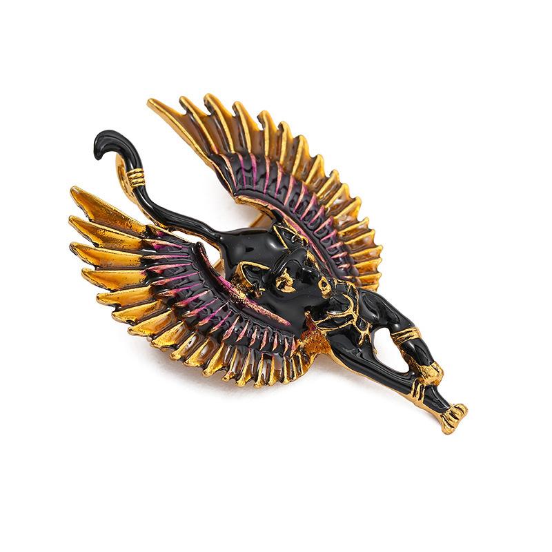 Animal Ancient Egypt Dripping Oil T Statue Sphinx Gift Brooch