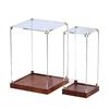 Transparent Acrylic Acrylic Display Case Stackable Design Wooden Bottom Model Display Case No-glue Assembly Dustproof Cover