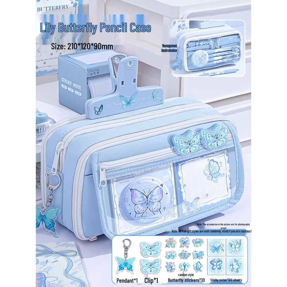 13-Layer Large Capacity Butterfly Pencil Case - 2026 Popular Student Gift Stationery Set