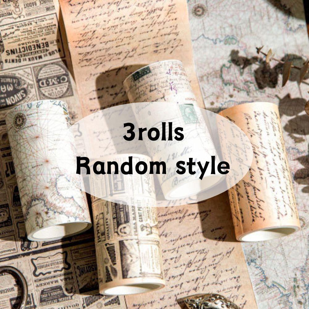 2/3 Rolls Retro Masking Tape, Vintage Map Washi Tape for Scrapbooking, Journaling, Gift Wrapping, Album Decoration YMY