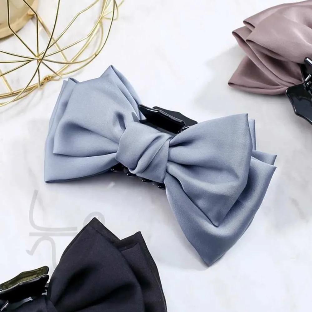 NeulWAYS Large Ribbon Claw Clip Indigo Long Hair Claw Clip Updo Claw Clip