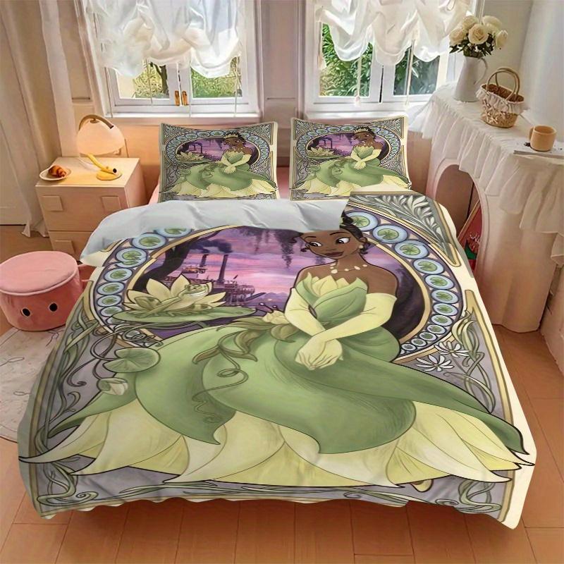 

3pcs Tiana Princess Bedding Set 1 Soft Quilt Cover + 2 Pillowcases, Machine Washable Suitable for All Seasons B095 240x220cm