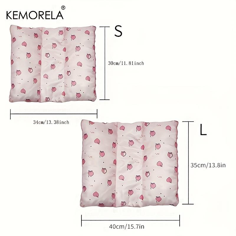  Reversible Small Pet Bed - Plush Top & Cooling Bottom for Rabbits, Guinea Pigs and Chinchillas Pink Square Mat