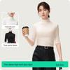 Women's Modal Cotton Semi-Turtleneck Elbow-Sleeve Slim-Fit Base Layer Top
