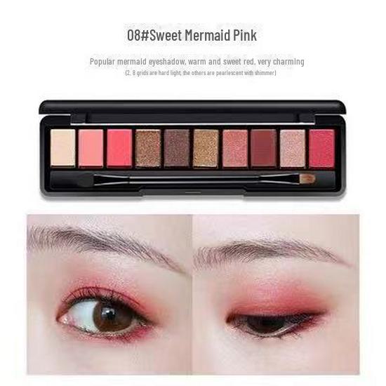 NOVO5077 Ten-Color Earth-Tone Eyeshadow Palette - Pearlescent & Matte for Smoky Makeup