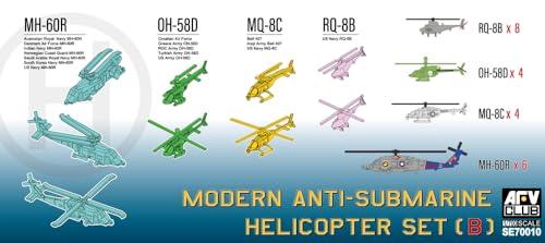 AFV Club 1/700 Modern Anti-Submarine Helicopter Set B Plastic Model Kit SE70010