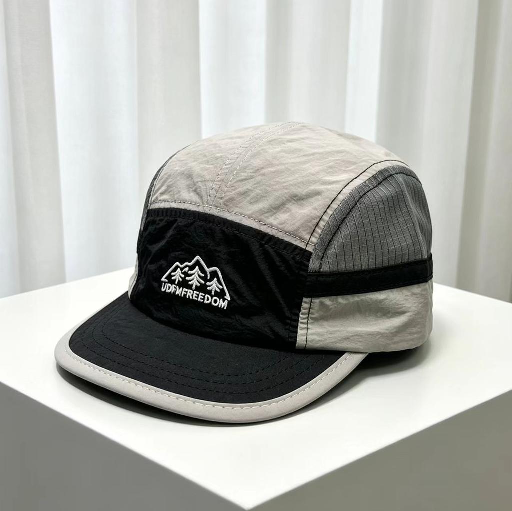 Mountain quick-drying color-matching mesh hat, camping mountaineering short-brimmed hat, women's spring summer versatile sun protection, sunshade base
