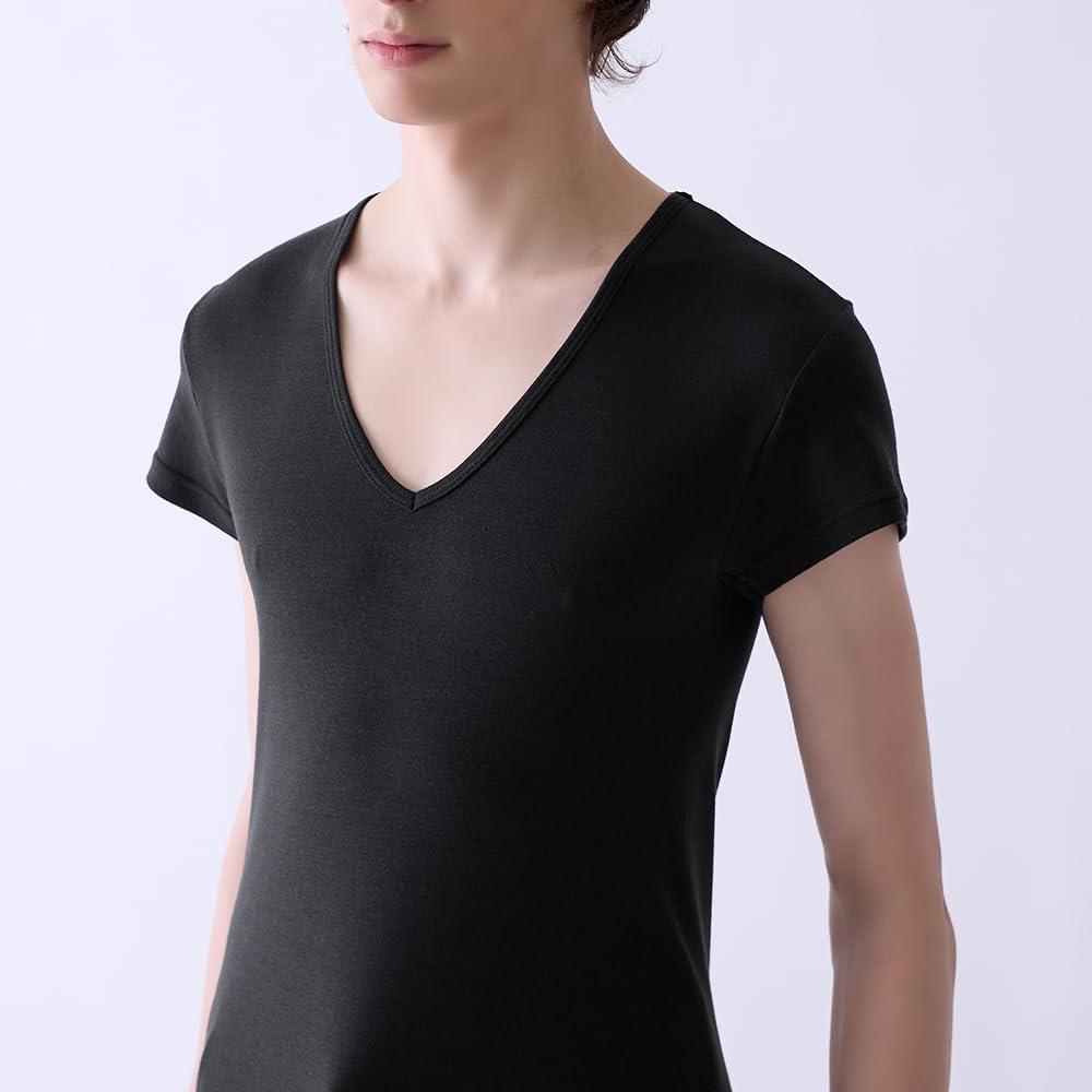 Inner Cool To the M [Gunze] Tops, Touch, Long-Lasting Deodorizing, 100% Cotton, YN0316, Men's, Black,