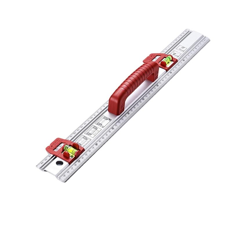 Профессиональная алюминиевая рейка-уровень с ручкой и пузырьковым уровнем для точной разметки и измерения 1