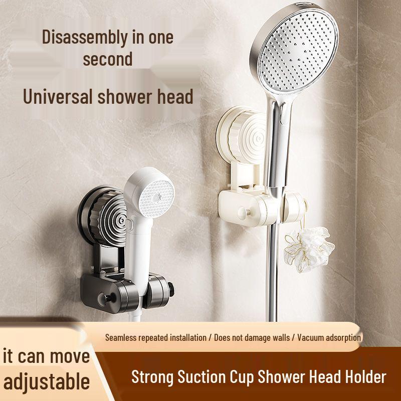 Adjustable No-Drill Suction Cup Shower Head Holder 