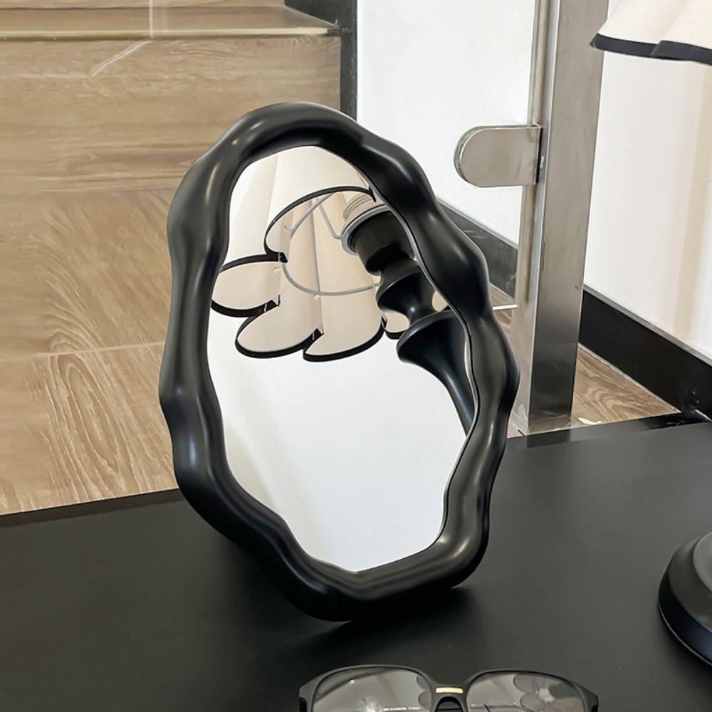 INS Irregular Standing Mirror Light Luxury Folding Desktop Makeup Mirror Decorative Widely Use Clouds Vanity Mirror Home Decor
