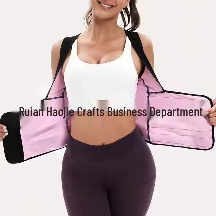 Women's Cross-Border Velcro Body Shaping Yoga Fitness Top - Short Sleeve Sweat-Enhancing Waist Cincher