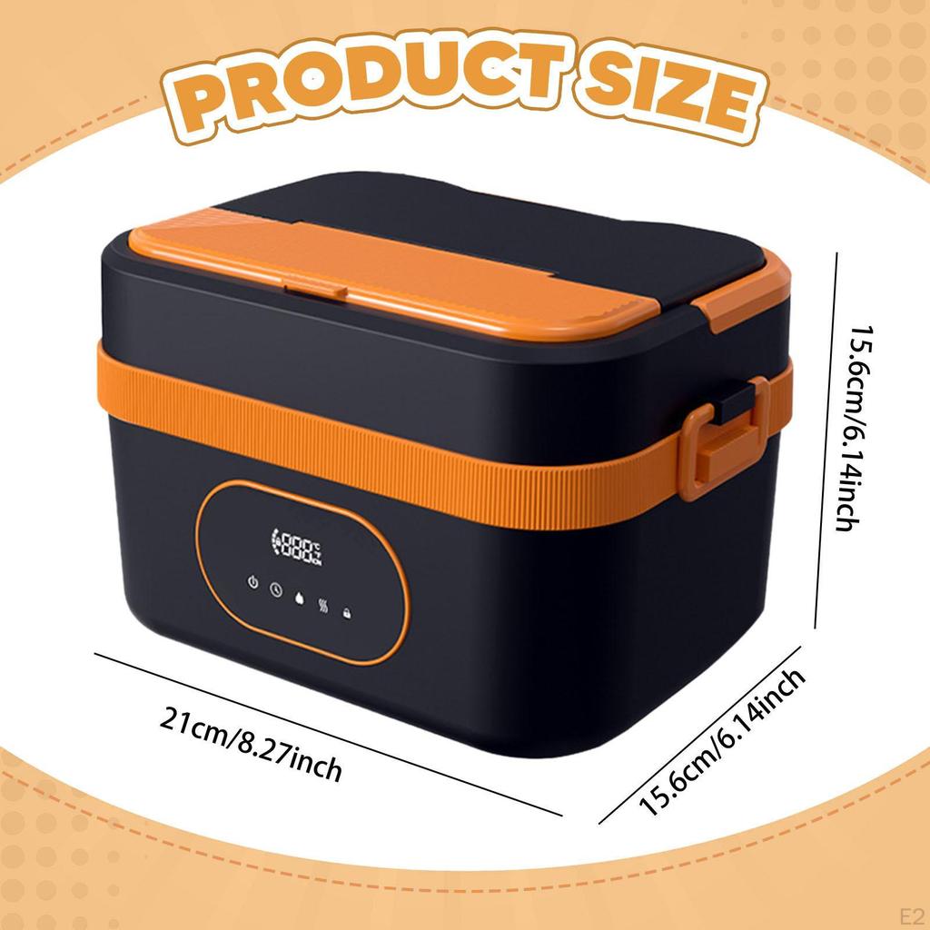 Electric Lunch Box Compact Stainless Steel Container Fast Heating for Adults