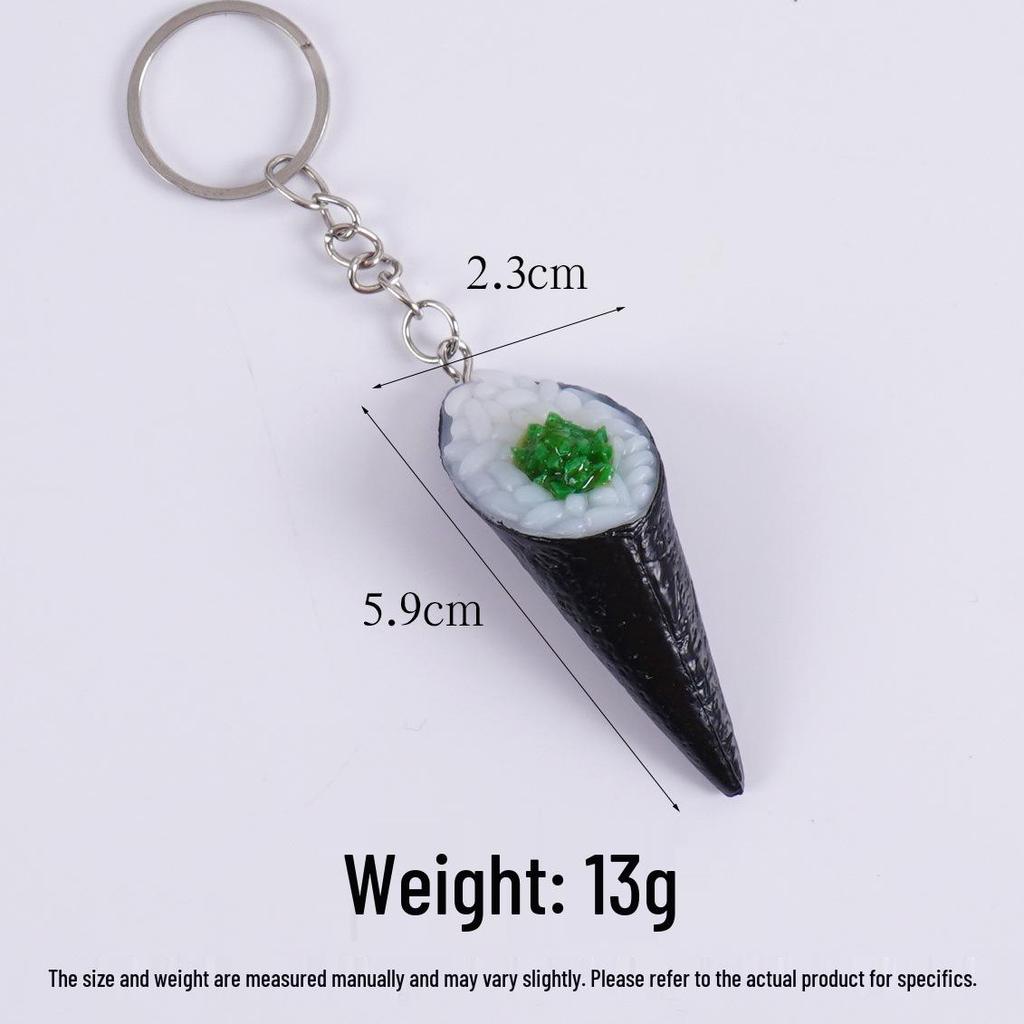 PVC Sushi Onigiri Keychain: Japanese Cuisine Nori-Wrapped Rice Bag Charm