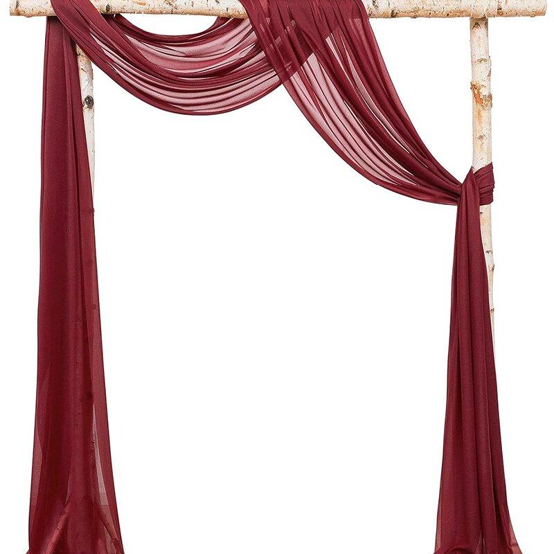 

20-футовая свадебная арка, занавески, белая прозрачная ткань, шифоновая дорожка для стола, украшение для девичника, свадебной вечеринки, рождественского украшения 70x600CMX1 Pcs вино красного