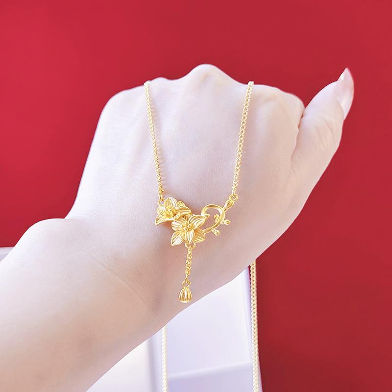 Blumen-Accessoires Retro Damen Schlüsselbein-Kette Schmuck Halskette Anhänger