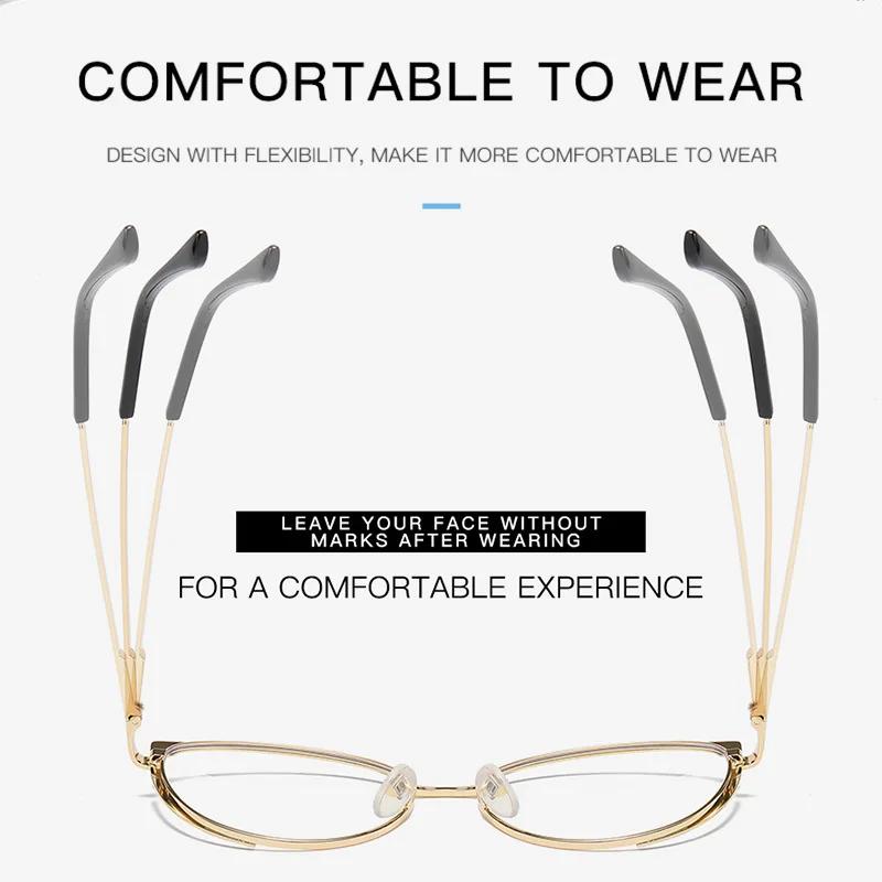 Fashion Vintage Anti Blue Light Photochromic Glasses Women Cat Eye Triangle Color Change Sunglasses Eye Protection Spectacles