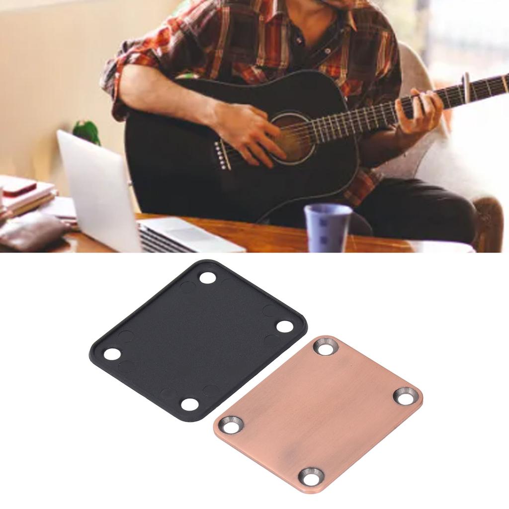 Guitar Neck Plate 4 Bolt with Screws for Telecaster Electric Bass Replacement Supplies Repair Parts