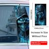 2Pcs/set Skull Skeleton Ghost Car Center Pillar Sticker Halloween Auto B Pillar Protective Film Decoration Scratch Cover Sticker