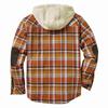 Herbst und Winter Karomuster Kapuzenhemdjacke, Fleece verdickte Jacke