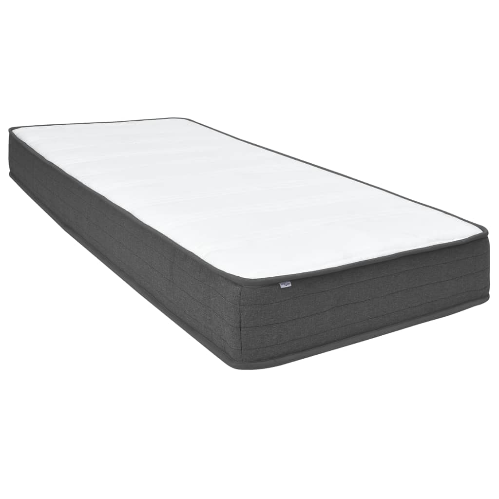 Box Spring Bed Dark Grey Fabric 200 x 200 cm
