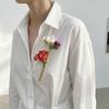 Elegante Bloemen Insteek Broche Franse Stijl Zilver Glanzende Speld Boeket Bloemenhouder Broche Pak