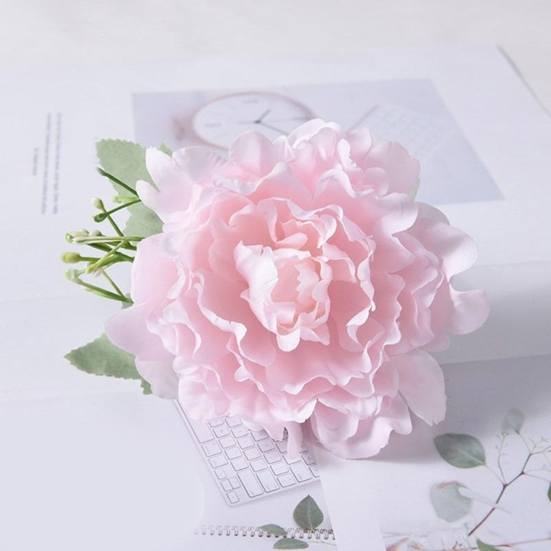Set of 2Pcs Artificial Peony Flower Curtain Tiebacks Clip Flower Curtain Holder Clamp Decorative Window Drapes Tiebacks