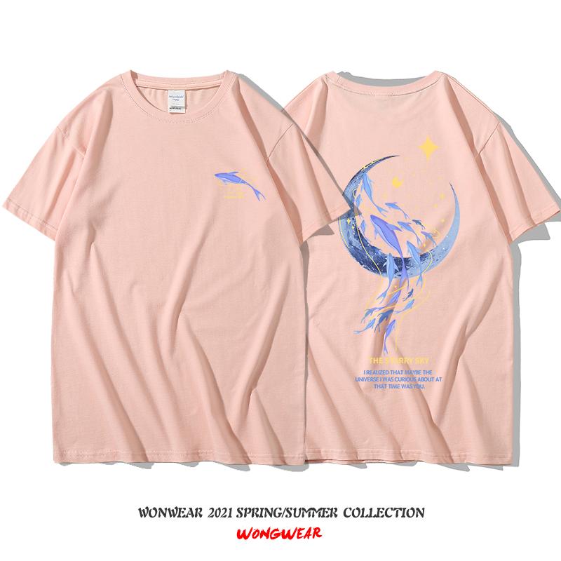 plus Size American Retro Print ort Sve T-irt Thin Loose Pure Cotton Summer Faionable f Sve Top for Women