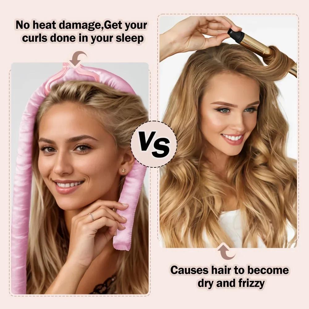 No Heat Ribbon Heatless Curling Rod Night Cap Lazy Hair Curlers Headband Hair Rollers Sleeping Soft Headband Hair Styling Tools